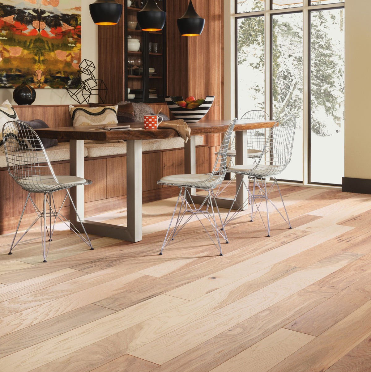 Shaw Hickory Forest hardwood flooring — installed room view