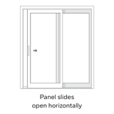 Pella 72-in x 80-in Vinyl Sliding, Universal reversible – dimension diagram