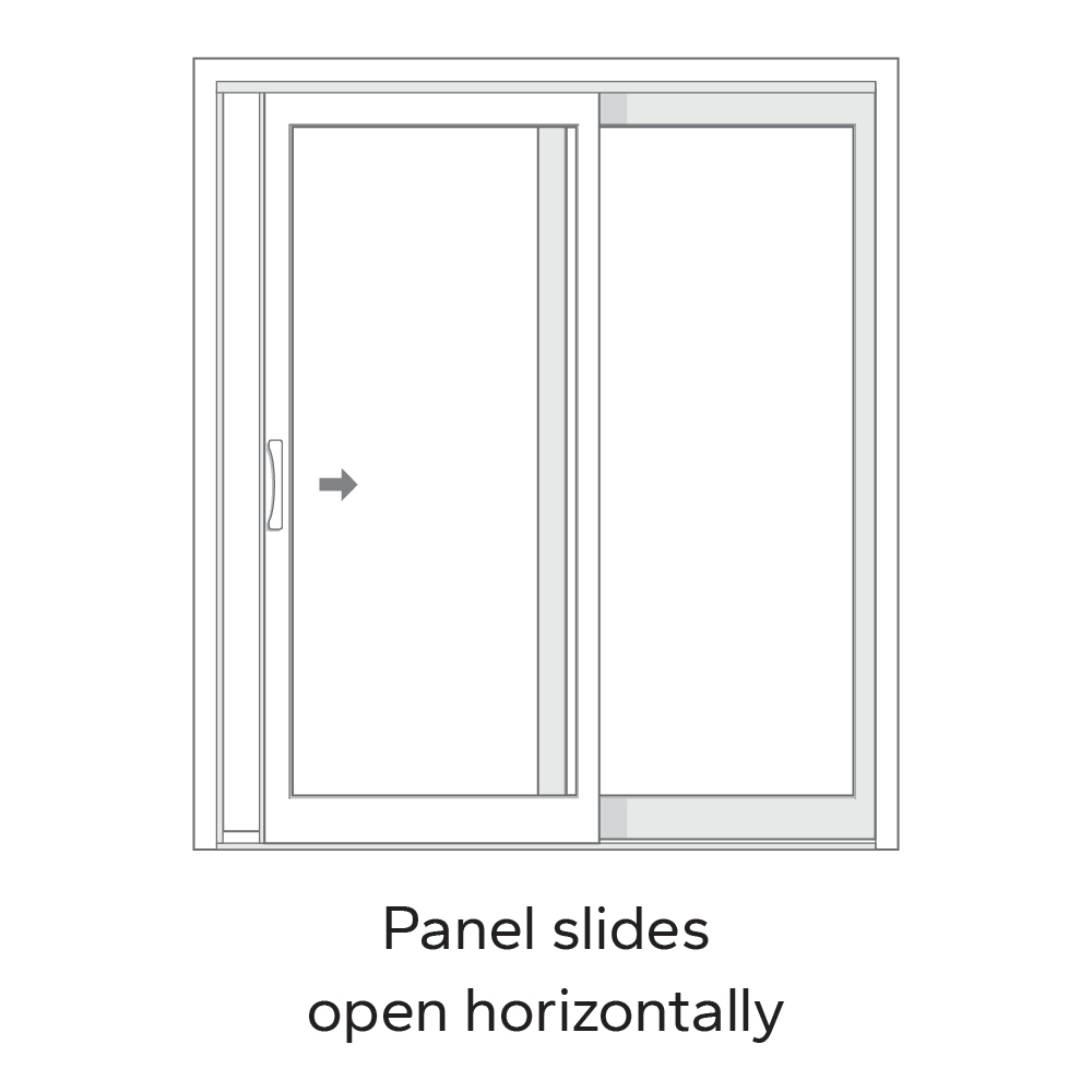Pella 72-in x 80-in Vinyl Sliding, Universal reversible – dimension diagram