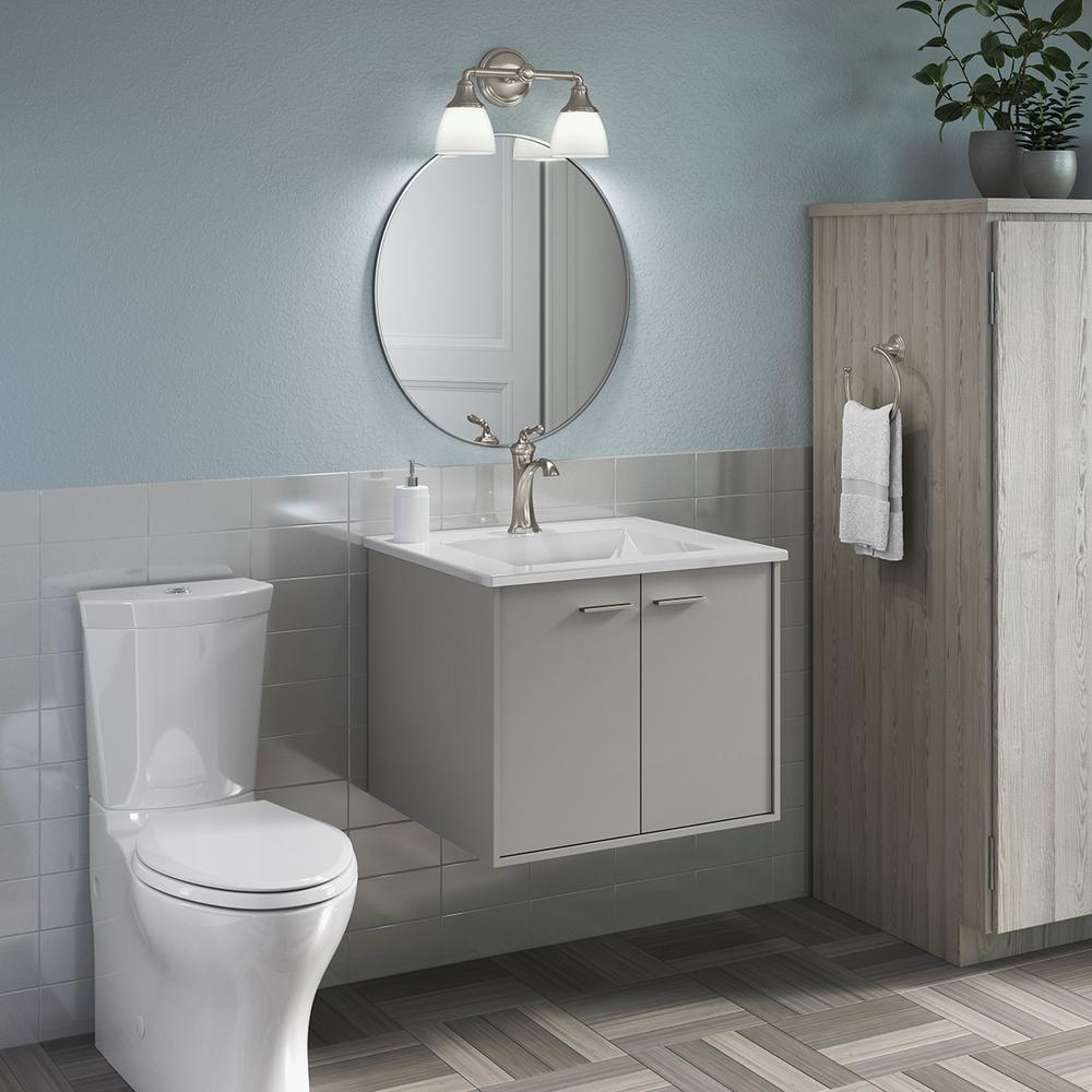 Ceramic/Impressions 25 in. Single Faucet Hole Vitreous China Vanity Top with Basin in White Impressions - Super Arbor