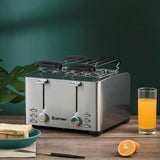 4-Slice Stainless Steel Extra-Wide Slot Toaster with Warming Rack