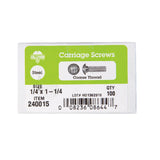 Hillman 1/4 in. x 1-1/4 in. Zinc-Plated Steel Carriage Bolt, Coarse Thread (100-Pack)