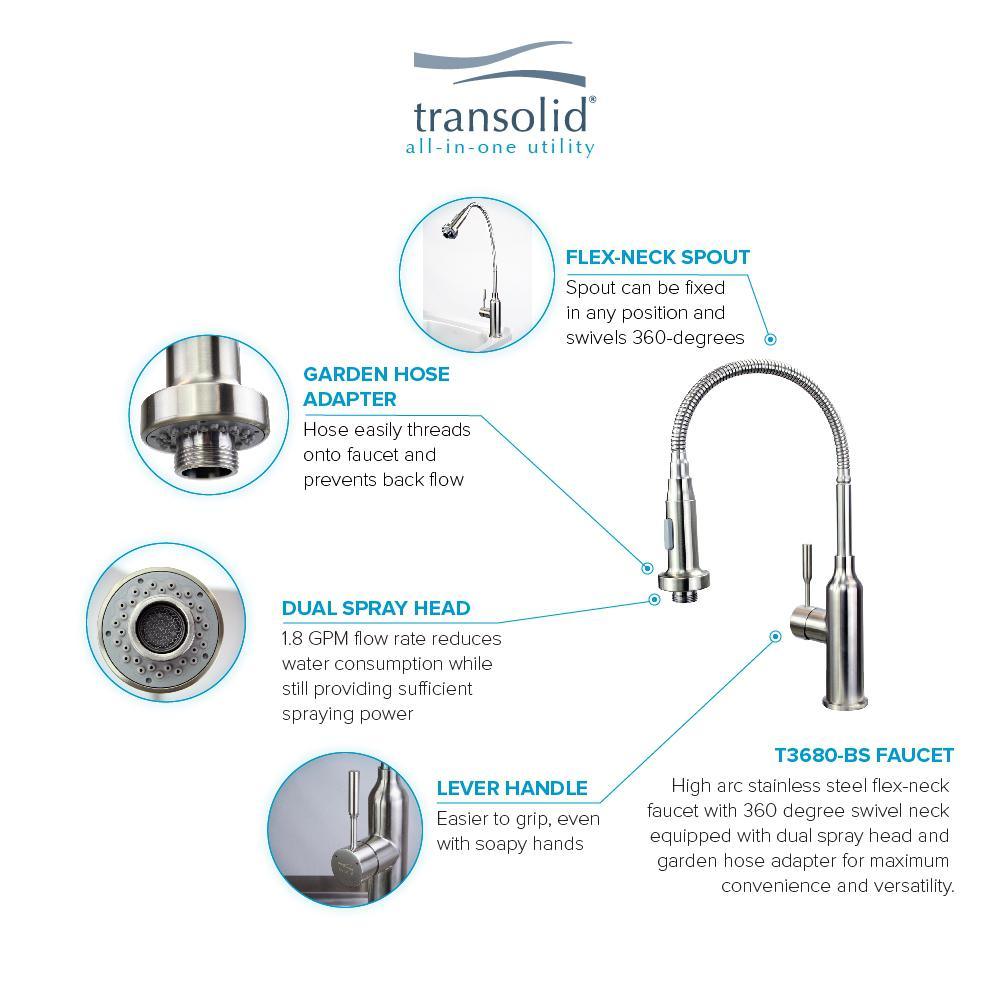 All-in-One 23.6 in. x 19.7 in. x 34.6 in. Particle Board Utility Sink and Cabinet with Faucet and Accessory Kit - Super Arbor