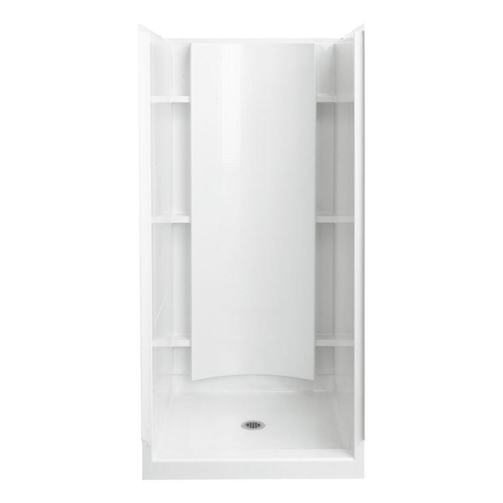 Accord 36 in. x 36 in. x 75-3/4 in. Shower Kit in White - Super Arbor