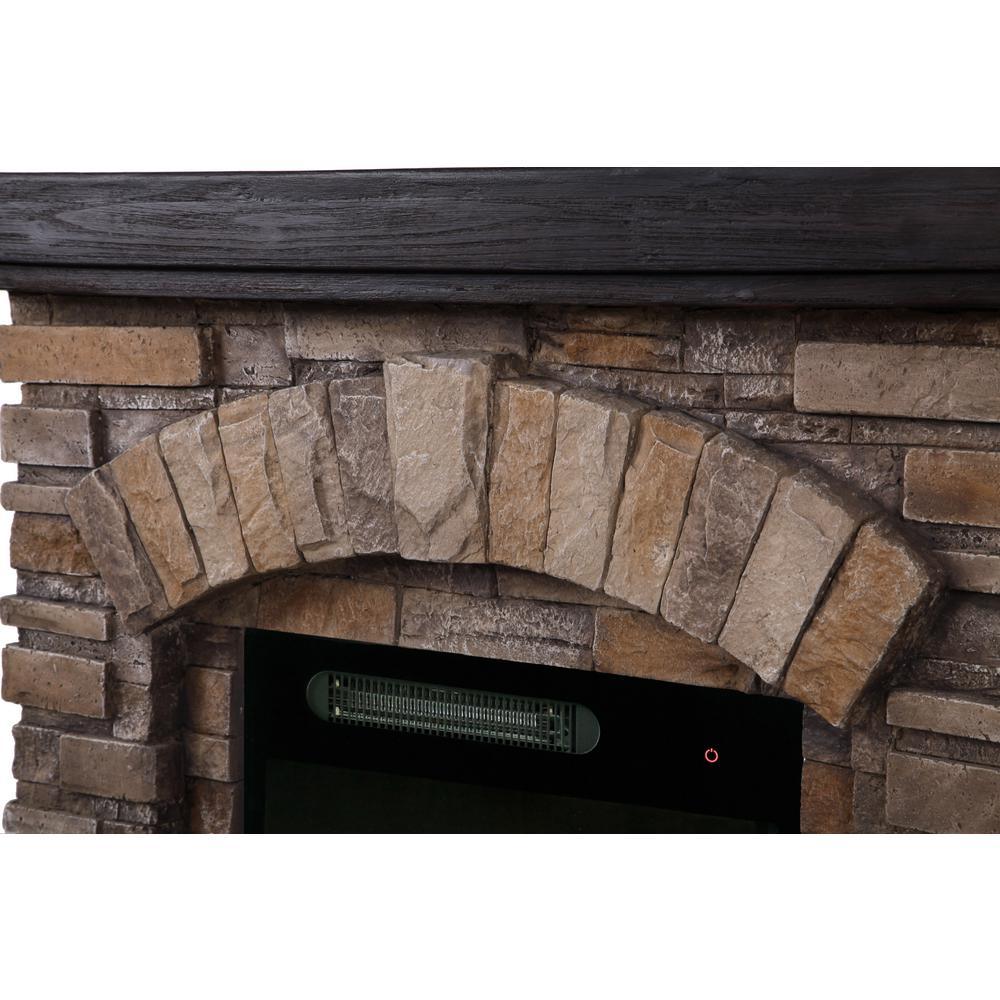 36 in. Freestanding Electric Fireplace in Tan - Super Arbor