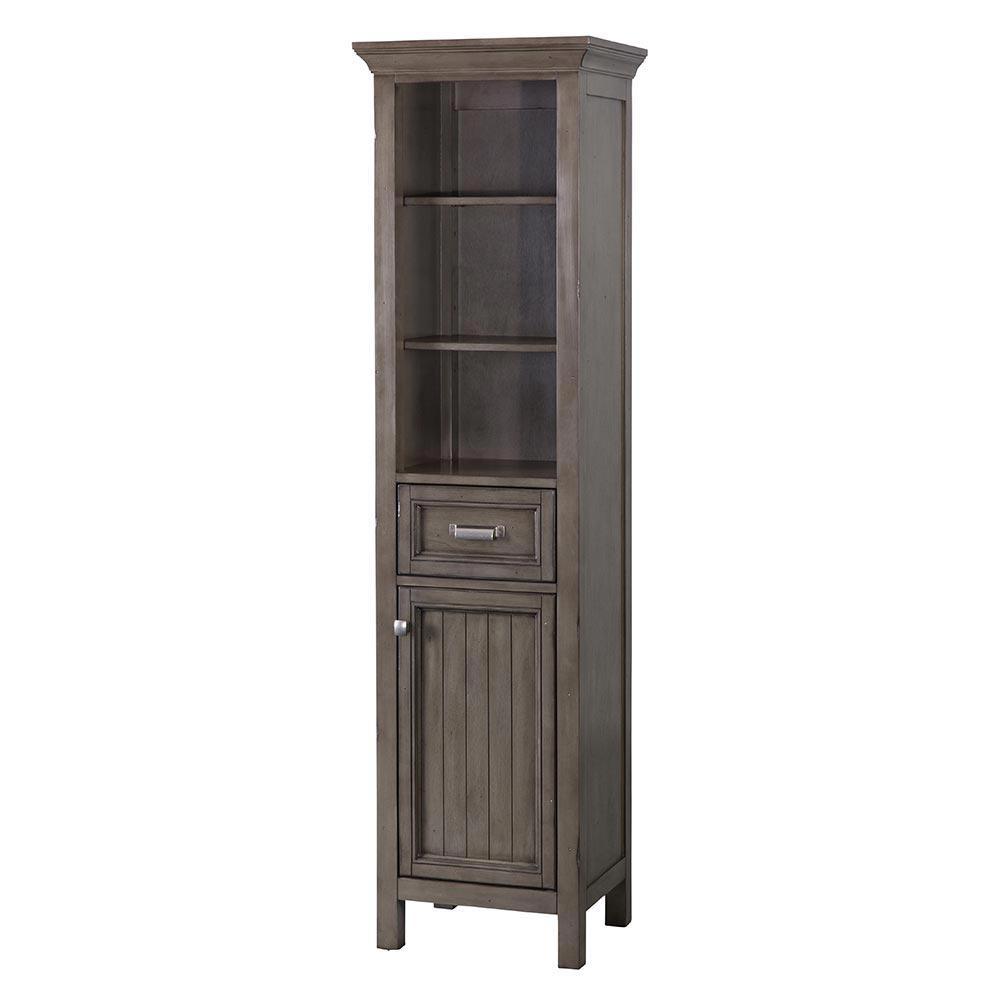 Brantley 19 in. W x 15 in. D x 70 in. H Linen Cabinet in Distressed Grey - Super Arbor