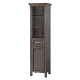 Brantley 19 in. W x 15 in. D x 70 in. H Linen Cabinet in Distressed Grey - Super Arbor