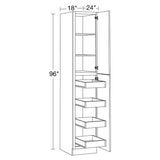 Home Decorators Collection Newport 18 in. W x 24 in. D x 96 in. H Assembled Plywood Pantry Kitchen Cabinet in Manganite with 4ROT Soft Close RH