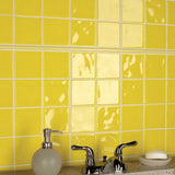 Merola Tile Twist Square Yellow Lemon 11-3/4 in. x 11-3/4 in. Ceramic Mosaic (9.79 sq. ft. / Case)