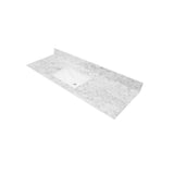 61 in. W x 22 in. Vanity Top in Volakas Marble with Single White Sink and 4 in. Faucet Spread - Super Arbor