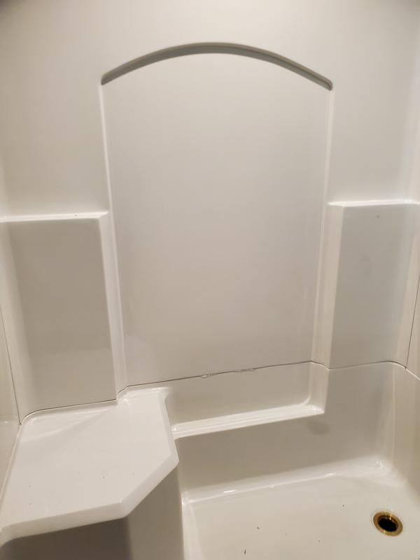 Laurel Mountain Ramer Low Threshold White 4-Piece Alcove Shower Kit (Common: 60-in x 32-in; Actual: 60-in x 32-in)