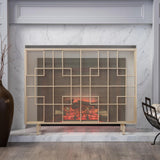 Alamance Modern Gold Single Panel Iron Fire Screen - Super Arbor