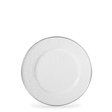 8.5 in. Solid White Enamelware Round Sandwich Plate Set of 4