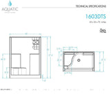 Everyday 60 in. x 36 in. x 76 in. 1-Piece Shower Stall with Right Seat and Center Drain in White