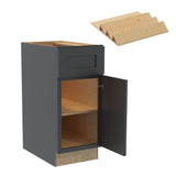 Home Decorators Collection Newport 15 in. W x 24 in. D x 34.5 in. H Assembled Plywood Base Kitchen Cabinet in Deep Onyx with Spice Soft Close LH