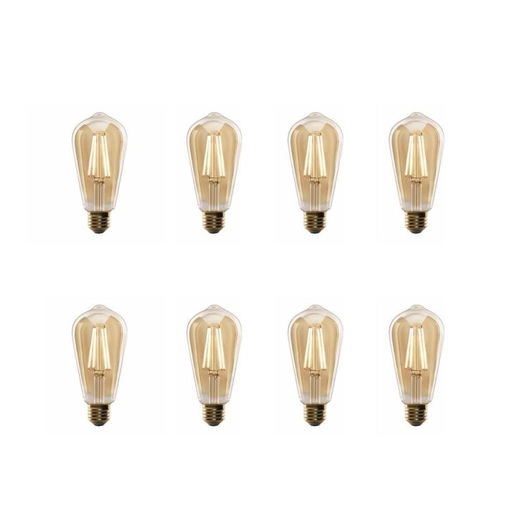 Feit Electric 60-Watt Equivalent ST19 Dimmable LED Amber Glass Vintage Edison Light Bulb With Straight Filament Warm White (8-Pack)