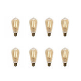 Feit Electric 60-Watt Equivalent ST19 Dimmable LED Amber Glass Vintage Edison Light Bulb With Straight Filament Warm White (8-Pack)