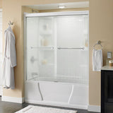 Crestfield 60 in. x 58-1/8 in. Traditional Semi-Frameless Sliding Bathtub Door in Bronze and 1/4 in. (6mm) Clear Glass - Super Arbor