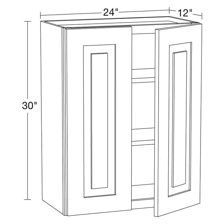 Home Decorators Collection Grayson 24 in. W x 12 in. D x 30 in. H Assembled Plywood Wall Kitchen Cabinet in Pearl Gray with Soft Close