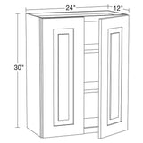 Home Decorators Collection Grayson 24 in. W x 12 in. D x 30 in. H Assembled Plywood Wall Kitchen Cabinet in Pearl Gray with Soft Close