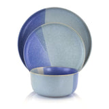 Convergence 16-Piece Casual Blue Stoneware Dinnerware Set (Service for 4)