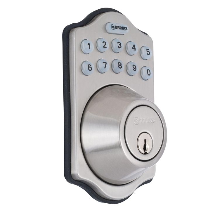 Brink's Electronic Deadbolt in Satin Nickel Finish