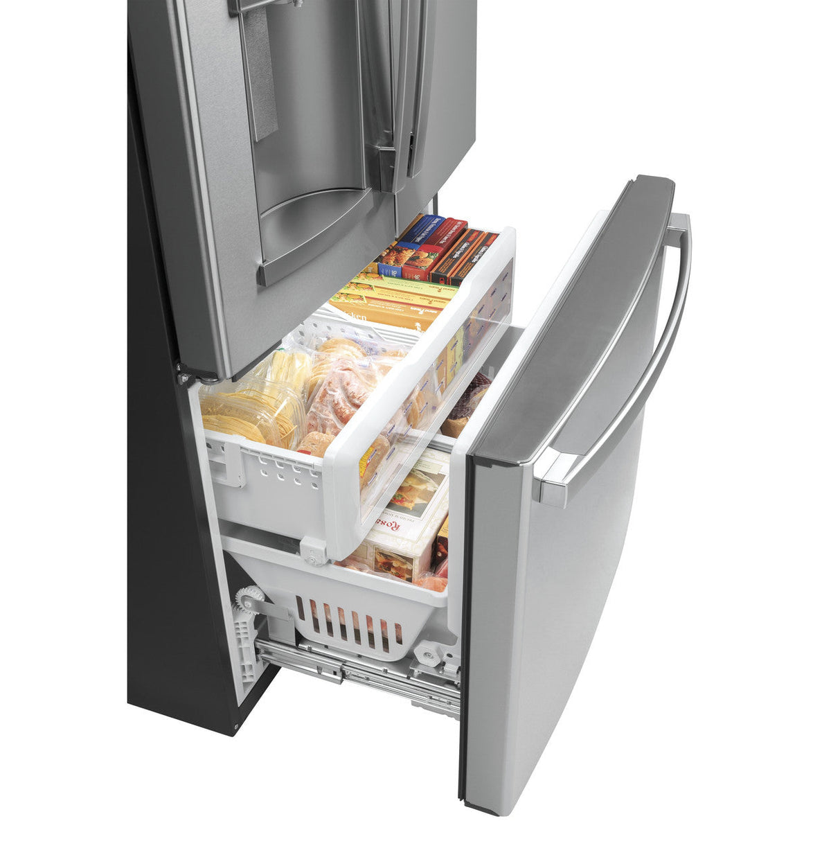 GE 22.1 cu. ft. Counter-Depth French Door Refrigerator, Fingerprint Resistant Stainless Steel, ENERGY STAR (GYE22GYNFS)