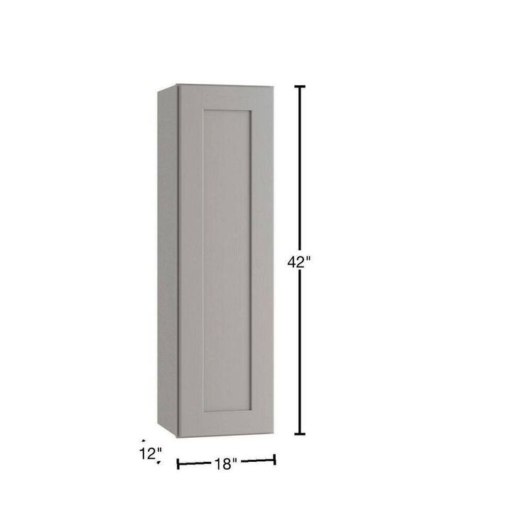 Home Decorators Collection Newport 18 in. W x 12 in. D x 42 in. H Assembled Plywood Wall Kitchen Cabinet in Pearl Gray with Soft Close
