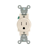 15 Amp Commercial Grade Tamper Resistant Single Outlet, White - Super Arbor