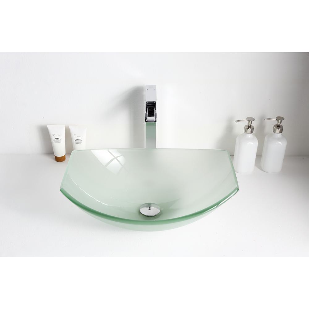 Pendant Series Deco-Glass Vessel Sink in Lustrous Frosted - Super Arbor