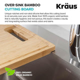 19.5 in. x 12 in. Rectangle Organic Solid Bamboo Cutting Board for Kitchen Sink