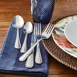 Beaded 46-Piece Silver Stainless Steel Flatware Set (Service for 8)