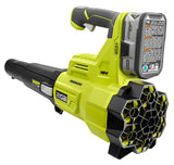 RYOBI 110 MPH 410 CFM 18V ONE+ Brushless Cordless Jet Fan Blower Kit with 4Ah Battery and Charger