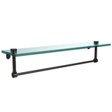 22 in. L  x 5 in. H  x 5 in. W Clear Glass Vanity Bathroom Shelf with Towel Bar in Satin Nickel - Super Arbor