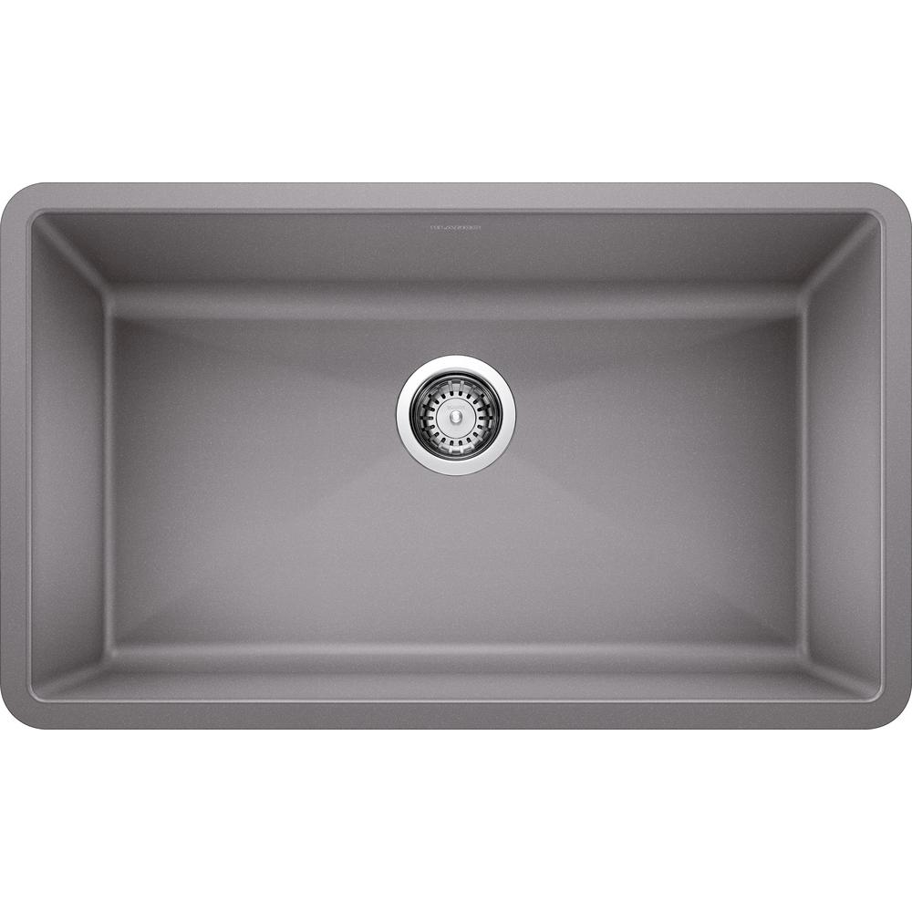 PRECIS Undermount Granite Composite 32 in. Single Bowl Kitchen Sink in White - Super Arbor