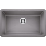 PRECIS Undermount Granite Composite 32 in. Single Bowl Kitchen Sink in White - Super Arbor