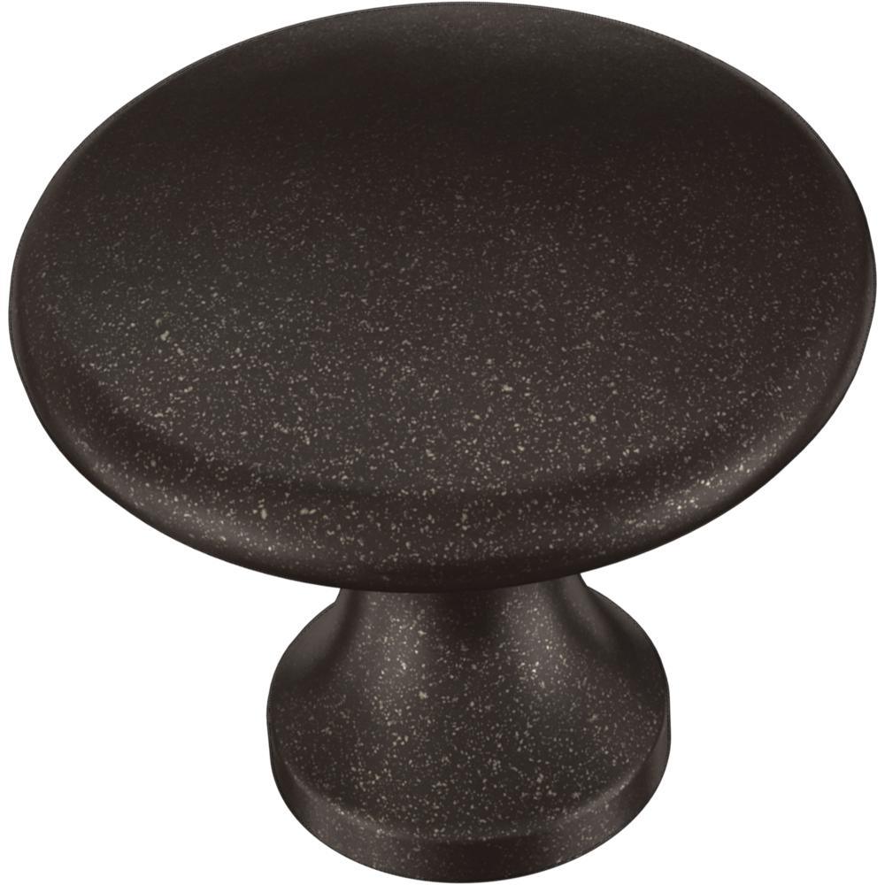 Essentials 1-1/8 in. (28mm) Matte Black Simple Round Cabinet Knob (24-Pack) - Super Arbor