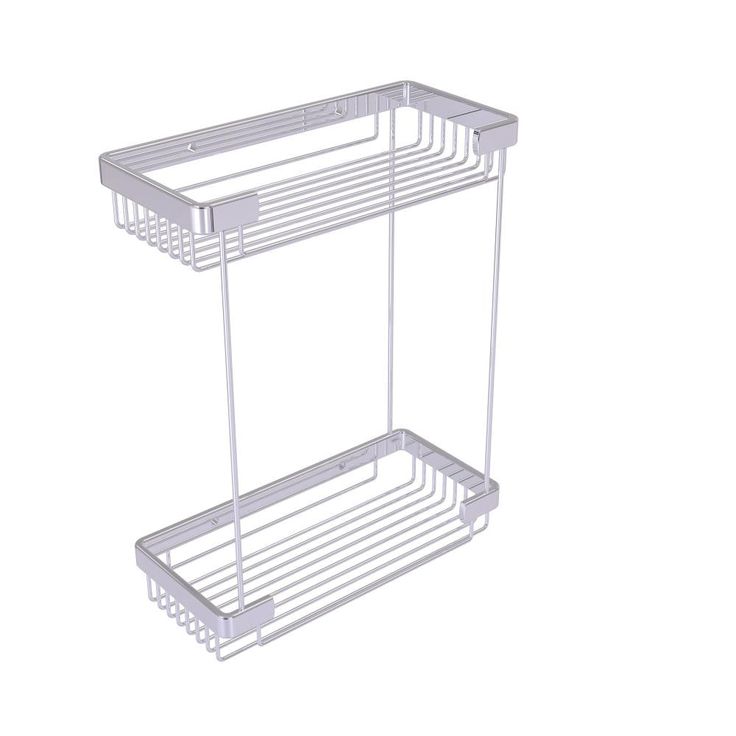 Allied Brass 2.2-in H Screw Mount Solid Brass Satin Chrome Hanging Shower Caddy
