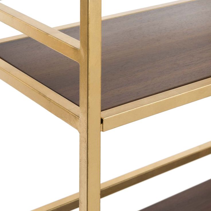 Safavieh Mateo Gold/Walnut Metal Etagere