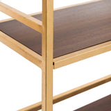 Safavieh Mateo Gold/Walnut Metal Etagere