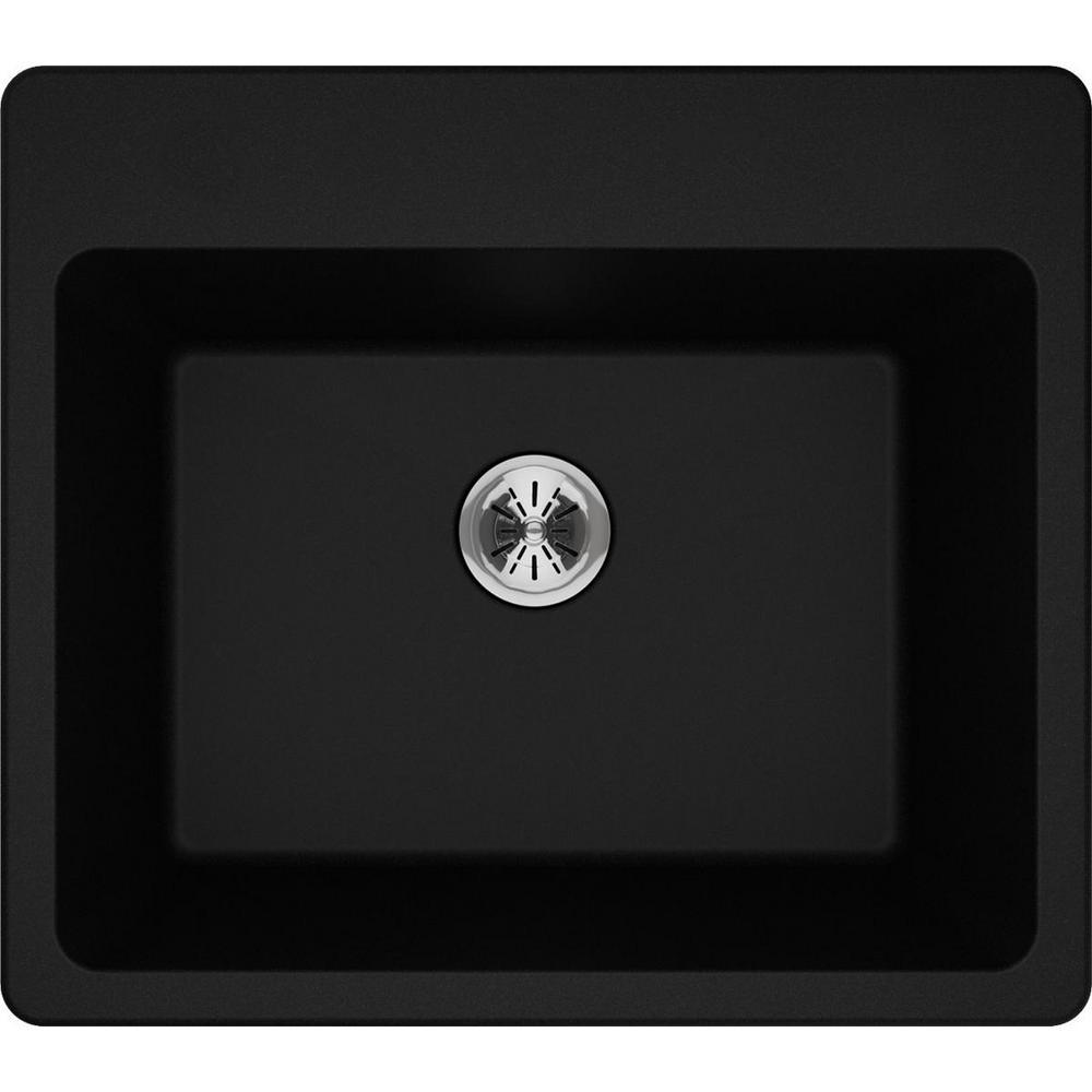Quartz Classic Perfect Drain Drop-In 25 in. Laundry Sink in White - Super Arbor