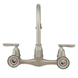 Corin 2-Handle Wall-Mount Kitchen Faucet in Stainless - Super Arbor