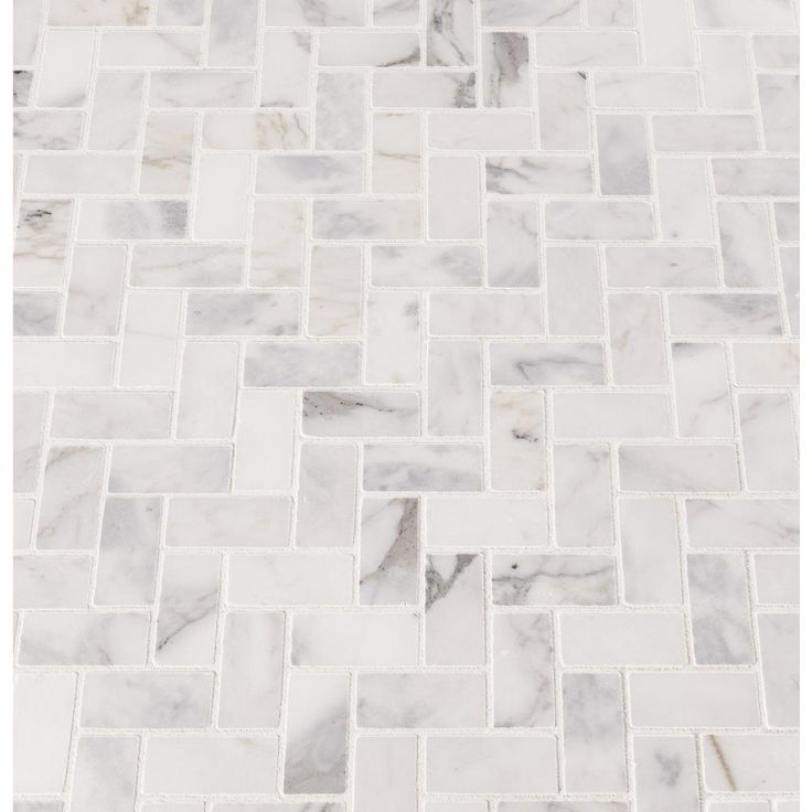 MSI Calacatta Cressa Herringbone 12 in. x 12 in. x 10 mm Honed Marble Mesh-Mounted Mosaic Tile (9.4 sq. ft. / case)