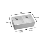Explore Farmhouse Apron Front Fireclay 33 in. Double Bowl Kitchen Sink in White - Super Arbor
