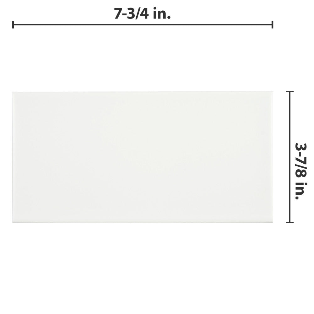 Merola Tile Projectos 7-3/4 in. x 3-7/8 in. Neve Matte Ceramic Subway Floor and Wall Tile (11.46 sq. ft. / case)