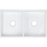 Explore Farmhouse Apron Front Fireclay 33 in. Double Bowl Kitchen Sink in White - Super Arbor