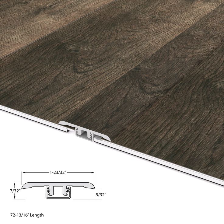 CALI Aqua Tough Thornwood 0.33-in T x 1.71-in W x 72.83-in L Vinyl T-moulding