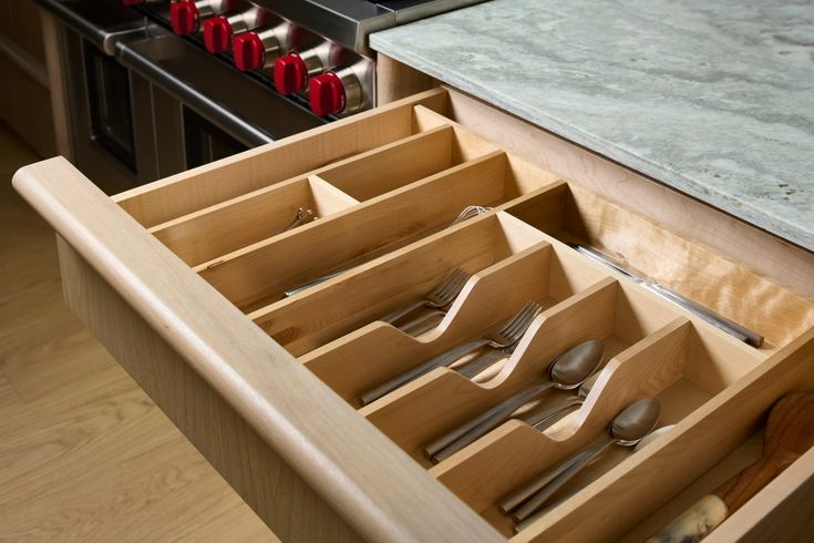 Rev-A-Shelf 22-in x 18.5-in Wood Cutlery Insert Drawer Organizer