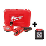 M12 12-Volt Lithium-Ion Cordless Copper Tubing Cutter Kit W/ 1000 Lumens M12 Flood Light - Super Arbor
