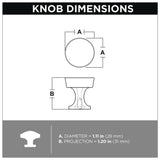Classic Octagon 1-1/4 in. (32 mm) Satin Nickel Cabinet Knob - Super Arbor